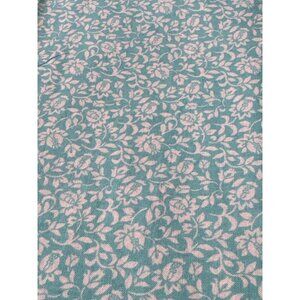 Floral Cotton Fabric by Joanns for Sewing & Crafts 1/2 yard x 46" Turquoise & Wh